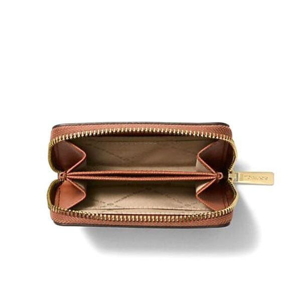 New Michael Kors Jet Set Travel Medium Card case Wallet Brown Multi - Picture 2 of 3